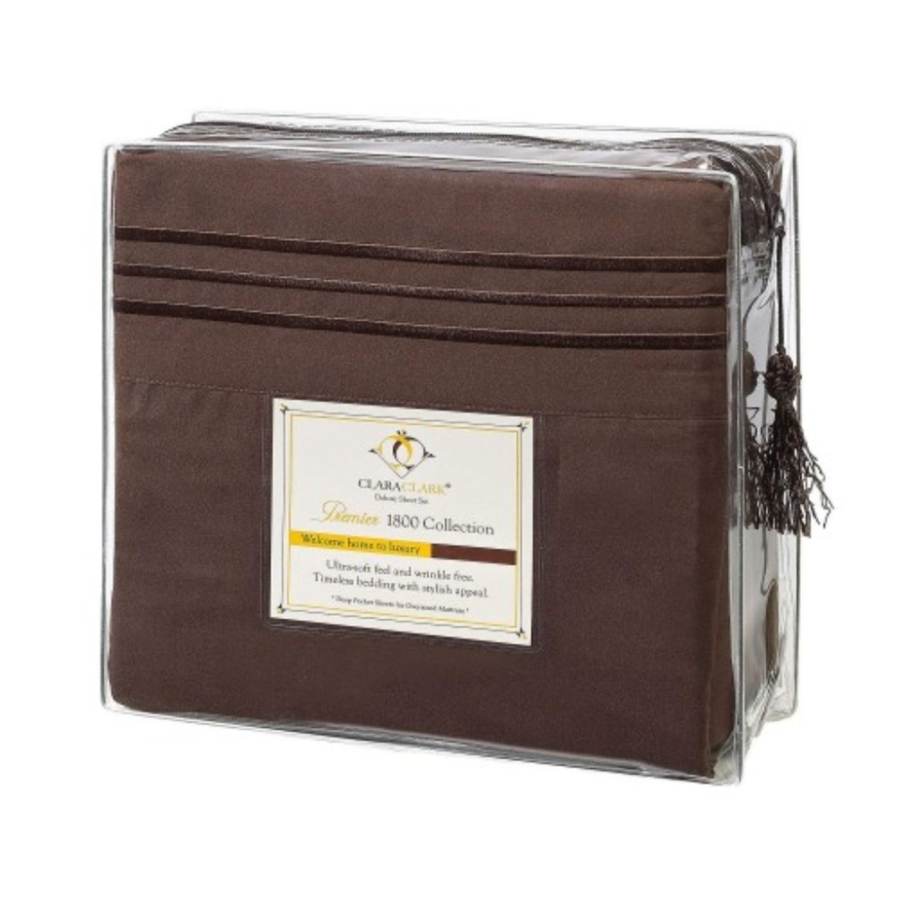 CHOCOLATE DELUXE MICROFIBER BED SHEET SET